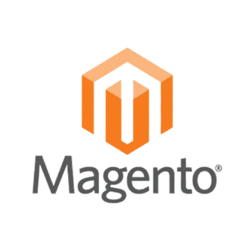 Logo de Magento con el texto 'Magento' debajo.