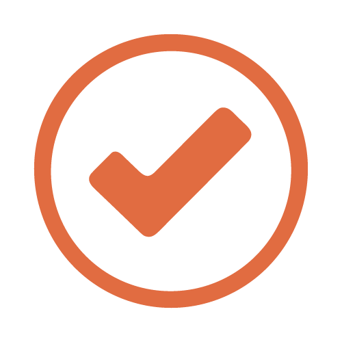 Una marca de verificación dentro de un círculo, que indica aprobación o finalización.