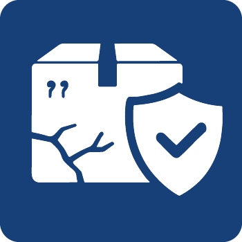 Caja con comillas y un escudo con una marca de verificación, que representa la seguridad o la protección de la propiedad intelectual.