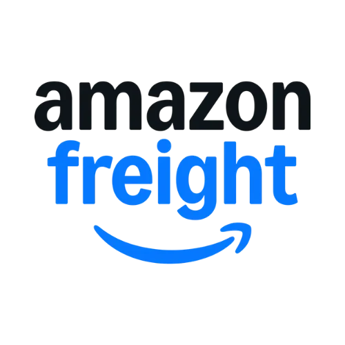 Logotipo de Amazon Freight con texto negro y un subrayado de flecha azul.
