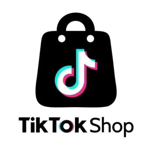 Ícono de la app de TikTok con un fondo negro y un logo estilizado de nota musical en blanco, rosa y turquesa.