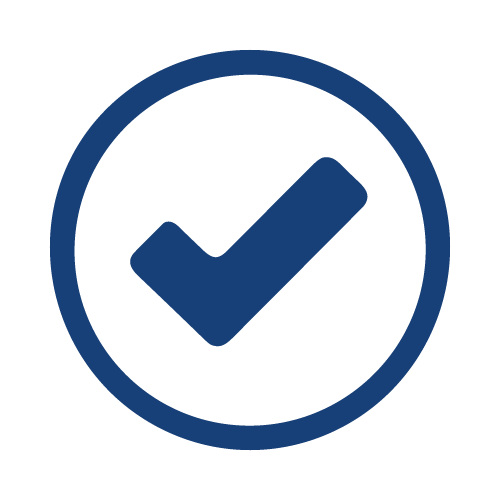 Una marca de verificación dentro de un círculo, que indica aprobación o finalización.