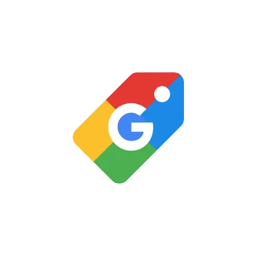 Logo de Google sobre una etiqueta de precio acolchada