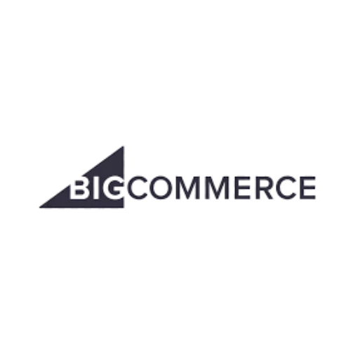 Logo de e-commerce con una flecha ascendente estilizada y la palabra 'E-commerce' en texto oscuro.